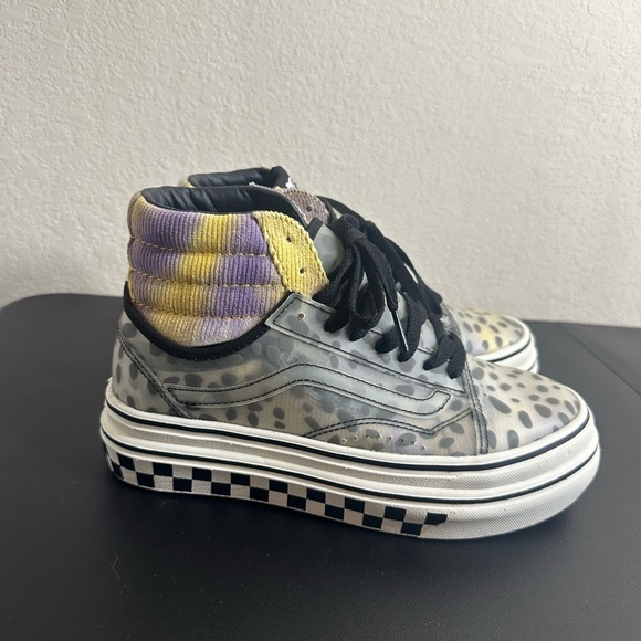 VANS SUPER CUSH SLOUCHED SNEAKER SHOES LEOPARD CHEETAH CHECKER GRay size 7 - Picture 6 of 10